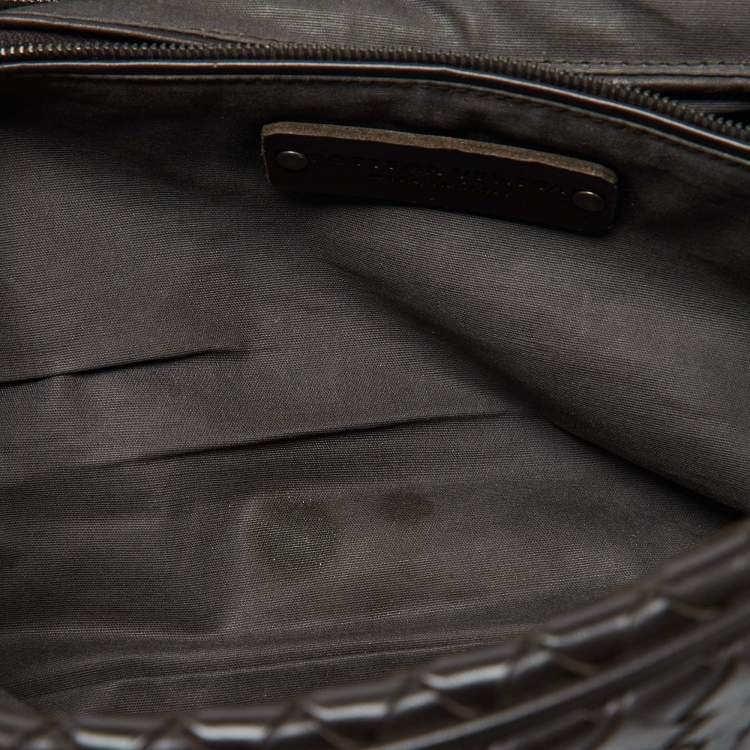 مملوكة مسبقًا Bottega Veneta Dark Brown Intrecciato Leather Travel Pouch