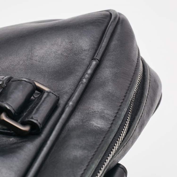 Pre Owned Bottega Veneta Black Intrecciato Leather Briefcase Bag