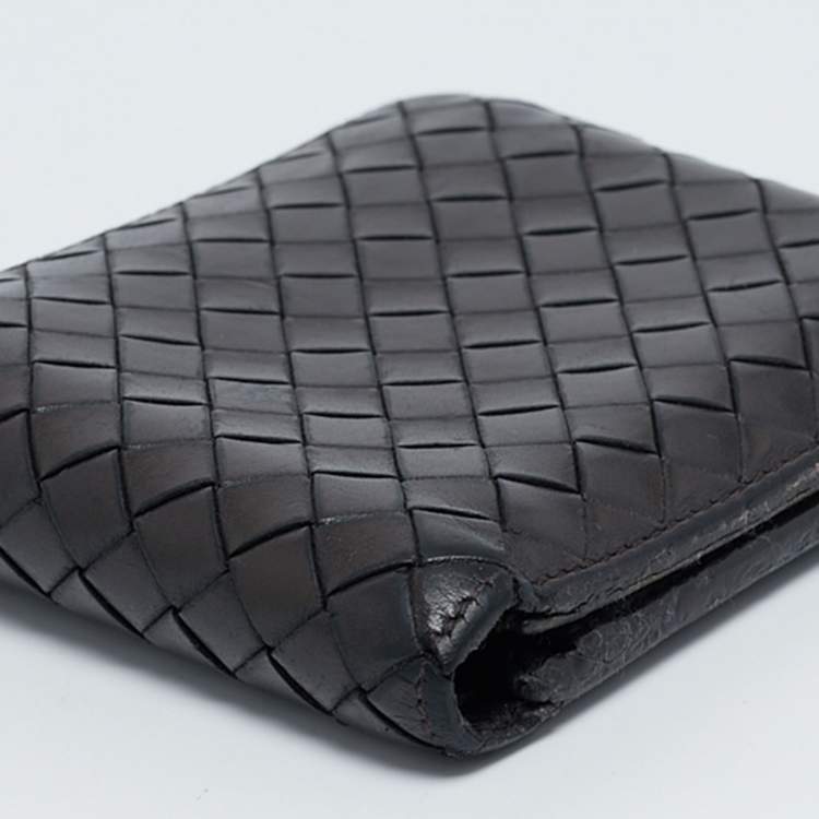 مملوكة مسبقًا Bottega Veneta Dark Brown  Intrecciato Leather Bifold Wallet