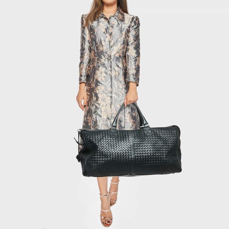 مملوكة مسبقًا Bottega Veneta Black Intrecciato Leather Duffel Bag