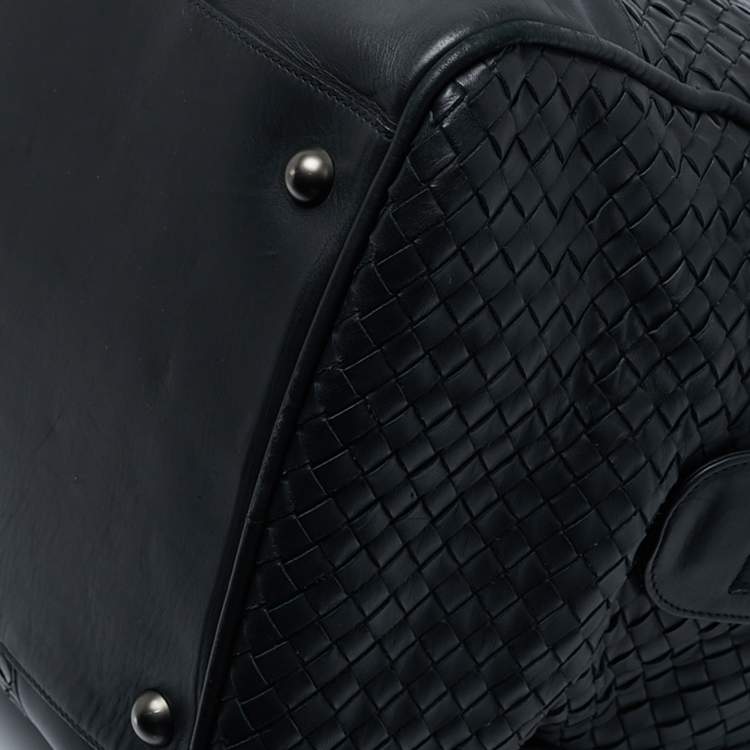 مملوكة مسبقًا Bottega Veneta Black Intrecciato Leather Duffel Bag