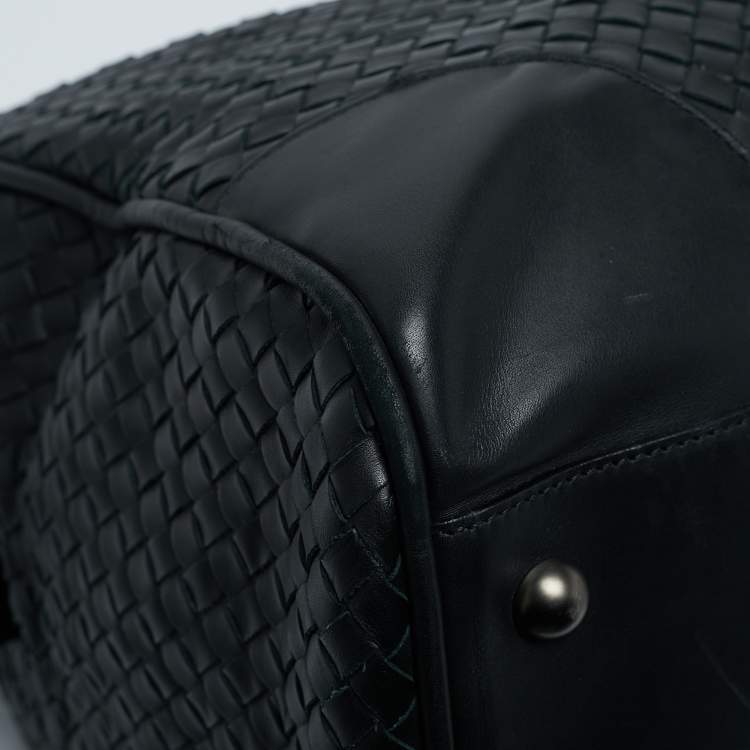 مملوكة مسبقًا Bottega Veneta Black Intrecciato Leather Duffel Bag