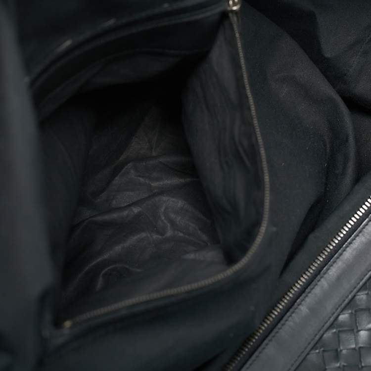 مملوكة مسبقًا Bottega Veneta Black Intrecciato Leather Duffel Bag