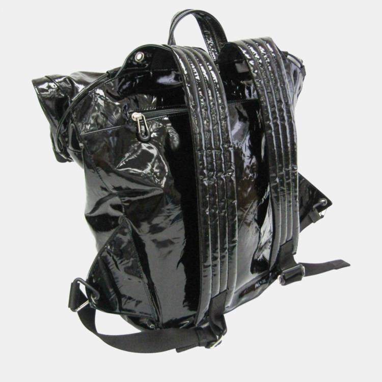 Pre Owned Bottega Veneta Black Leather, Nylon Tent Truck Backpack