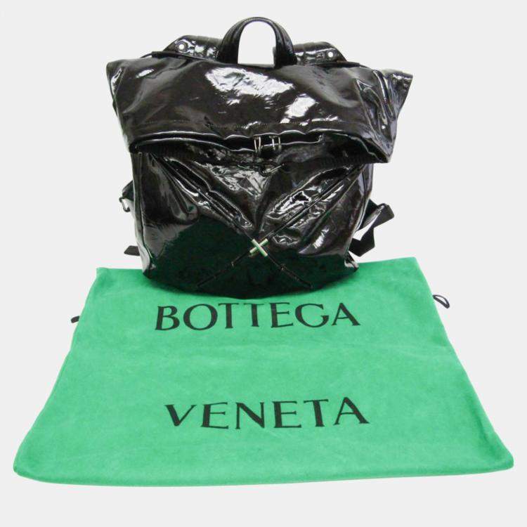 Pre Owned Bottega Veneta Black Leather, Nylon Tent Truck Backpack