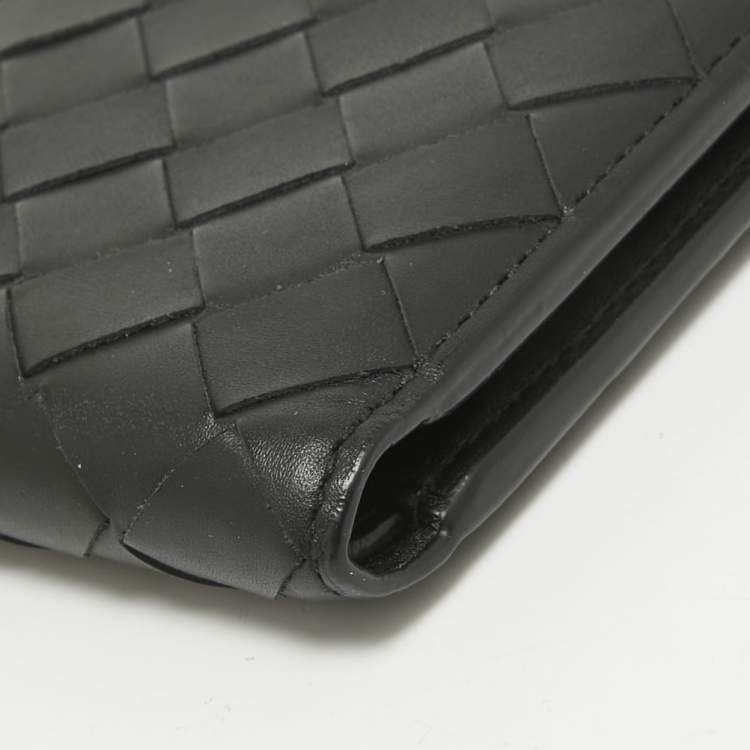 مملوكة مسبقًا Bottega Veneta Black Intrecciato Leather Bifold Wallet