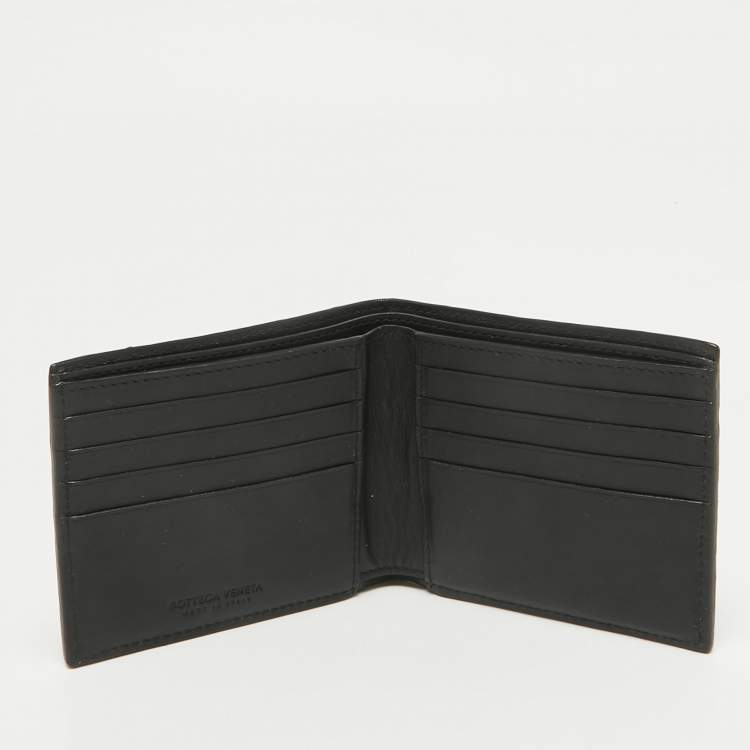 مملوكة مسبقًا Bottega Veneta Black Intrecciato Leather Bifold Wallet
