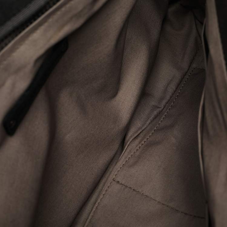Pre Owned Bottega Veneta Black/Grey Intrecciato Leather and Nylon Messenger Bag