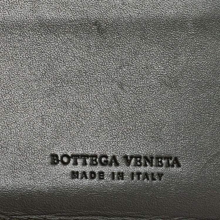 Pre Owned Bottega Veneta Olive Green Intrecciato Leather Bifold Wallet