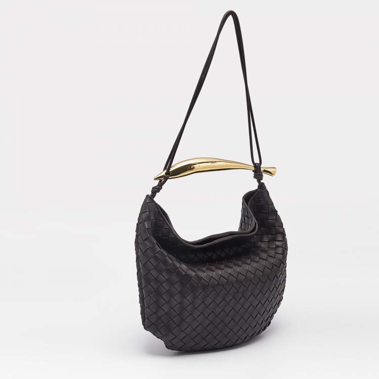 Pre Owned Bottega Veneta Choco Brown Intrecciato Leather Medium Sardine Hobo