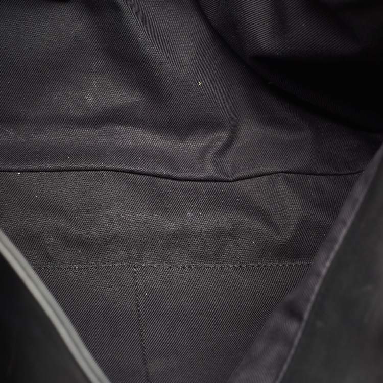 Pre Owned Bottega Veneta Black Intrecciato Leather Messenger Bag