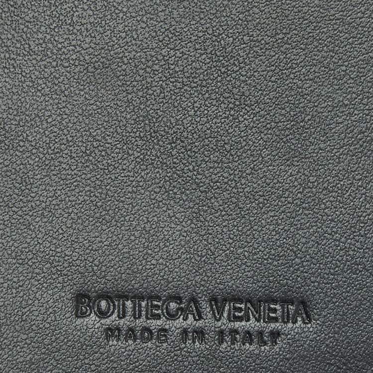 Pre Owned Bottega Veneta Black Intrecciato Leather Bifold Card Holder