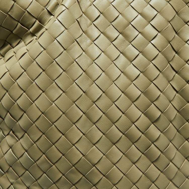 Pre Owned Bottega Veneta Green Intrecciato Leather Large Hop Bag