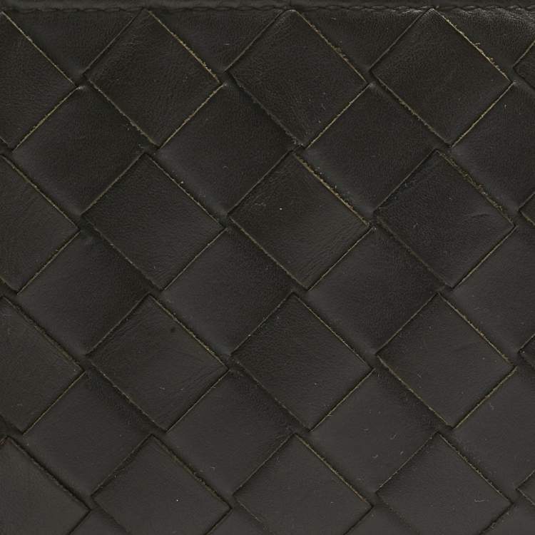 Pre Owned Bottega Veneta Brown Intrecciato Leather Bifold Wallet