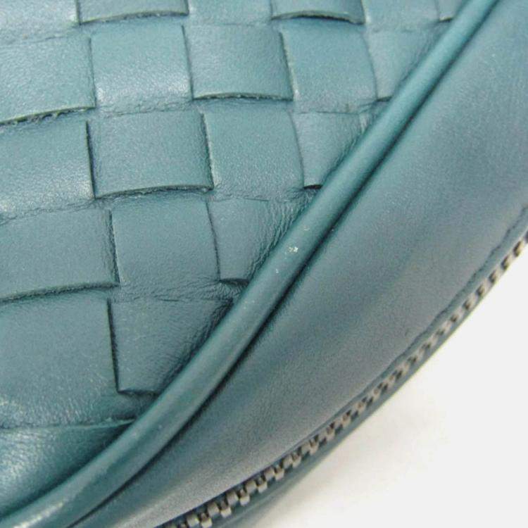 Pre Owned Bottega Veneta Intrecciato Dark Green Leather Briefcase