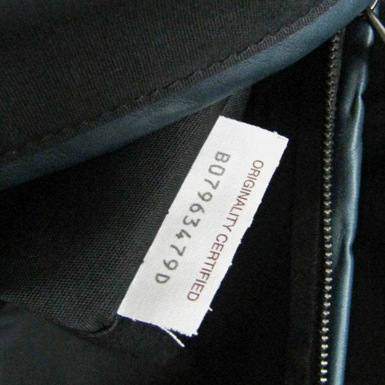 Pre Owned Bottega Veneta Intrecciato Dark Green Leather Briefcase