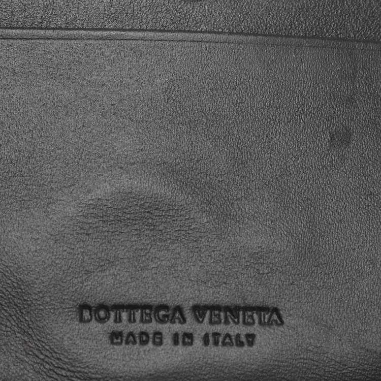 Pre Owned Bottega Veneta Black Leather Intrecciato Bifold Wallet