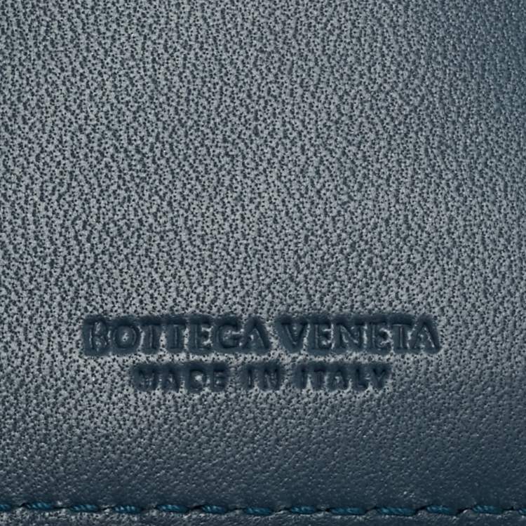 Pre Owned Bottega Veneta Blue Crocodile Bifold Wallet