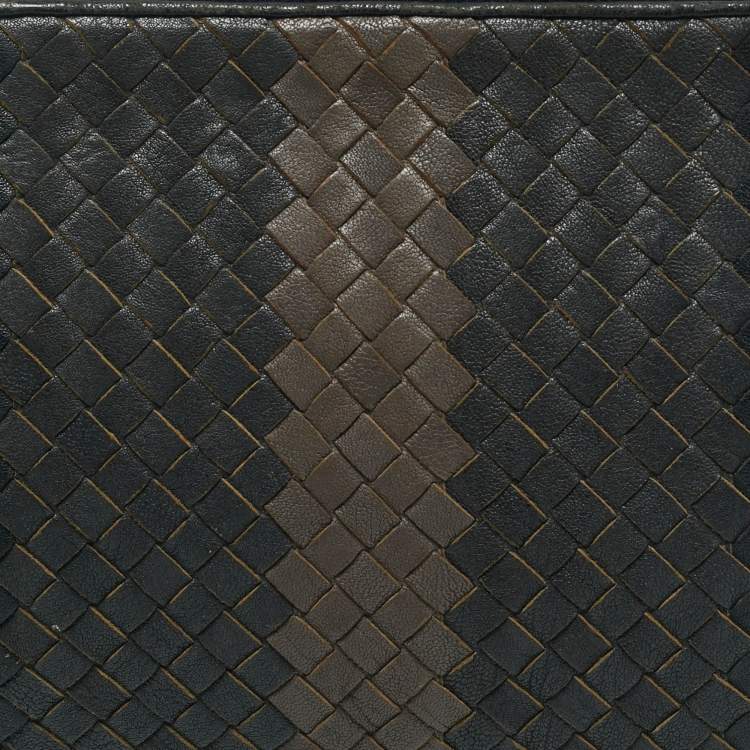 Pre Owned Bottega Veneta Tricolor Intrecciato Leather Document Pouch