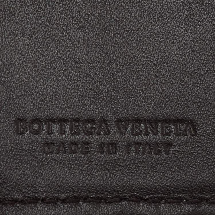 Pre Owned محفظة بوتيغا فينيتا جلد أنترشياتو ثنائية الطي بنية داكنة