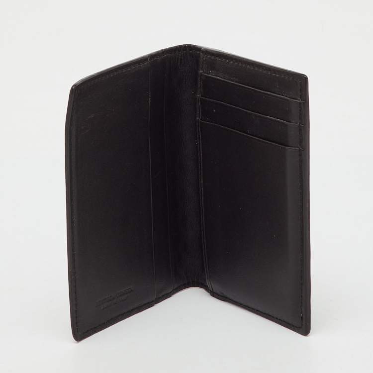 Pre Owned محفظة بوتيغا فينيتا جلد أنترشياتو ثنائية الطي بنية داكنة