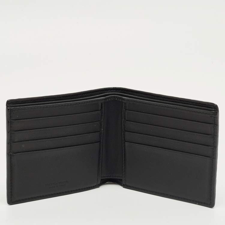 Pre Owned Bottega Veneta Black Intrecciato Leather Bifold Wallet