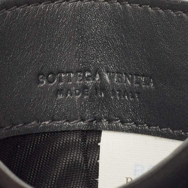 Pre Owned Bottega Veneta Grey Intrecciato Leather Card Holder