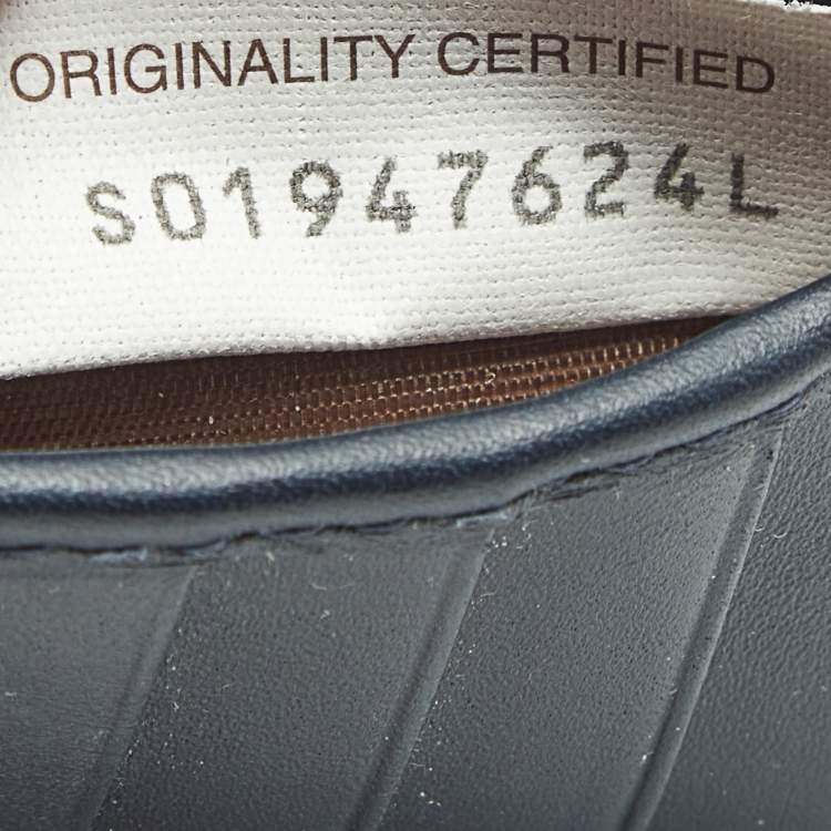 Pre Owned Bottega Veneta Navy Blue Intrecciato Leather Bifold Wallet