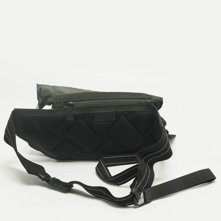 Pre Owned حقيبة حزام بوتيغا فينيتا نايليون أخضر داكن بلمسة ورقية