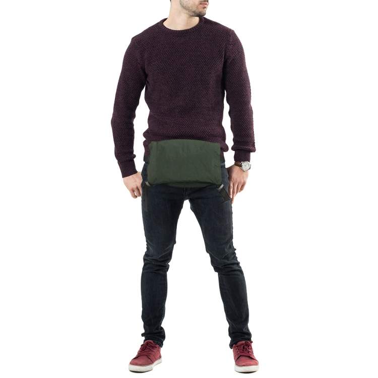 Pre Owned حقيبة حزام بوتيغا فينيتا نايليون أخضر داكن بلمسة ورقية