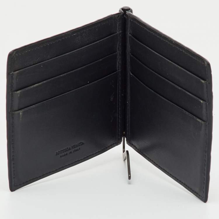 Pre Owned محفظة مقبض الفواتير بوتيغا فينيتا جلد إنتريشياتو رمادي