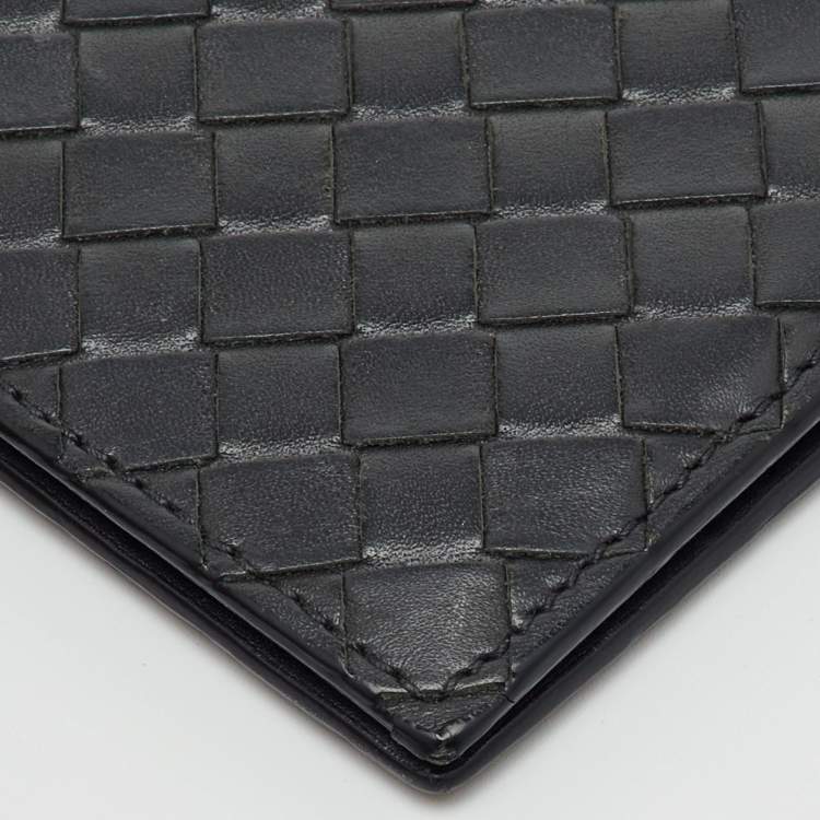 Pre Owned محفظة مقبض الفواتير بوتيغا فينيتا جلد إنتريشياتو رمادي