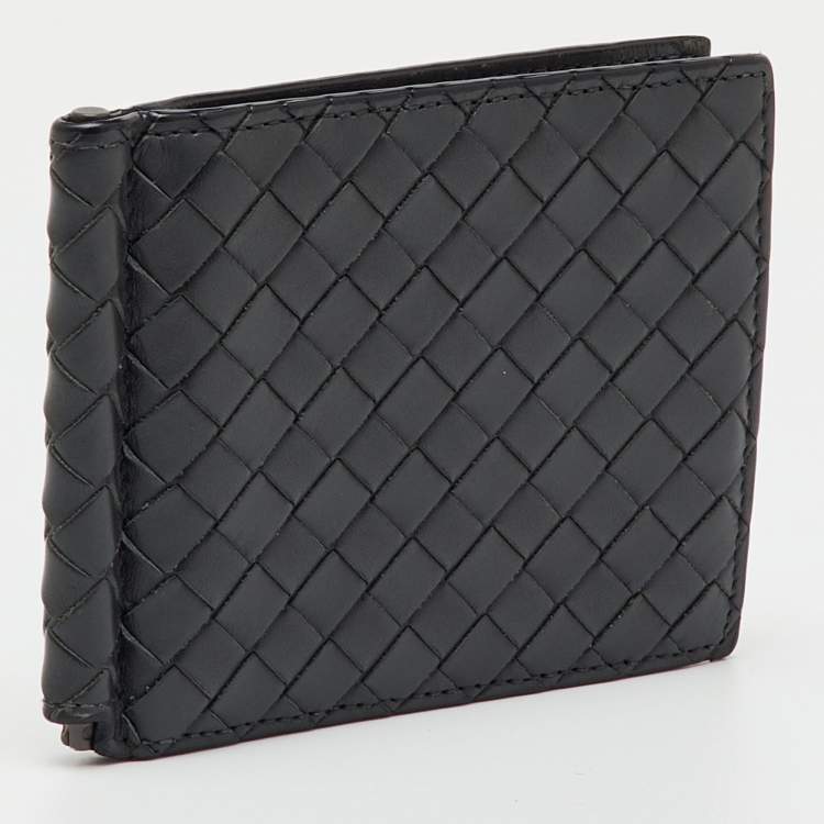 Pre Owned محفظة مقبض الفواتير بوتيغا فينيتا جلد إنتريشياتو رمادي