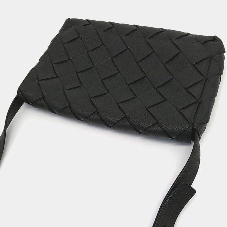 Pre Owned Bottega Veneta Green Leather Diago Large Crossbody Bag