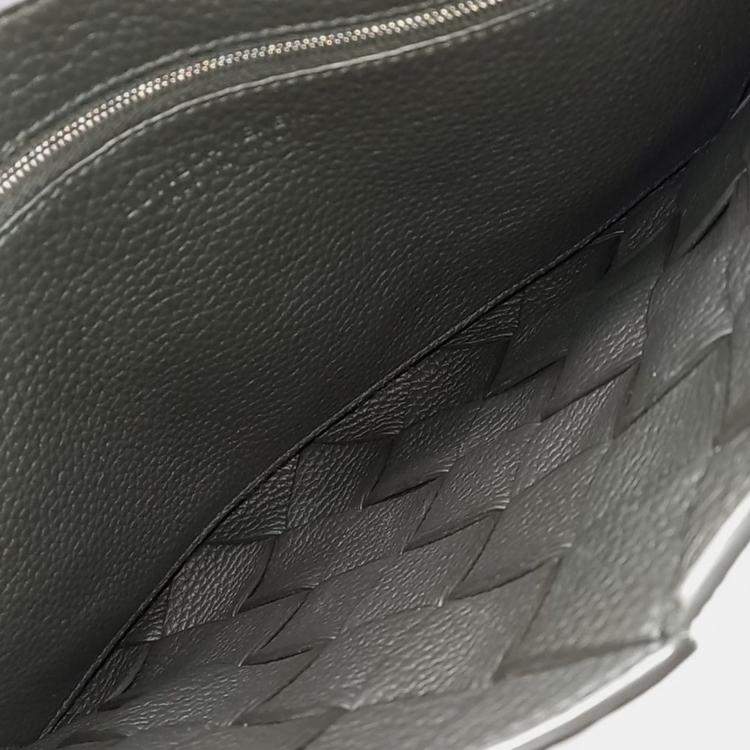 Pre Owned Bottega Veneta Green Leather Diago Large Crossbody Bag