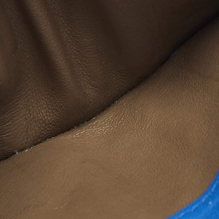 Pre Owned Bottega Veneta Black/Blue Intrecciato Leather Bifold Wallet