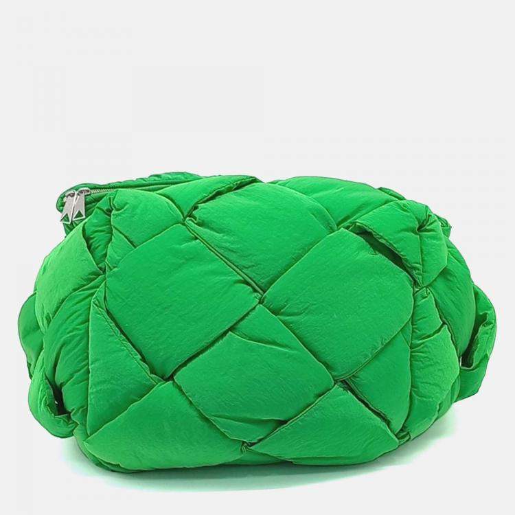 Pre Owned Bottega Veneta Green Fabric Cassette Backpack