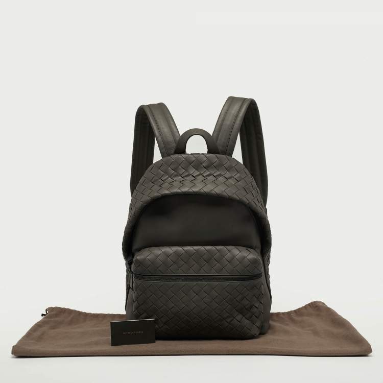 Pre Owned حقيبة ظهر بوتيغا فينيتا جلد انتريشياتو رمادية