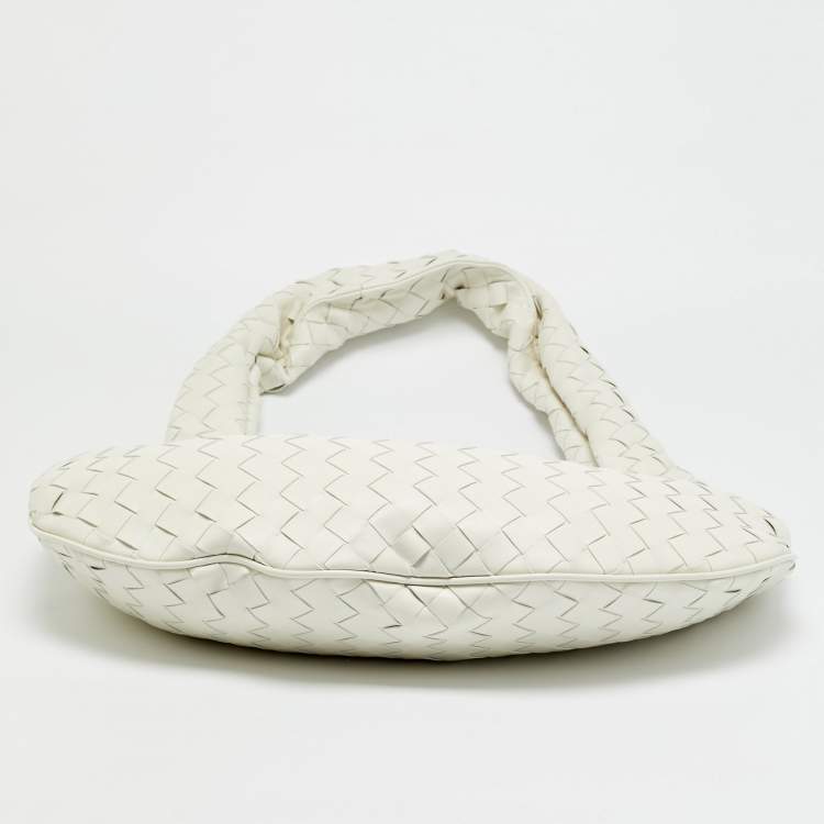 مملوكة مسبقًا Bottega Veneta Buddy Off White Intrecciation Leather Crossbody Bag
