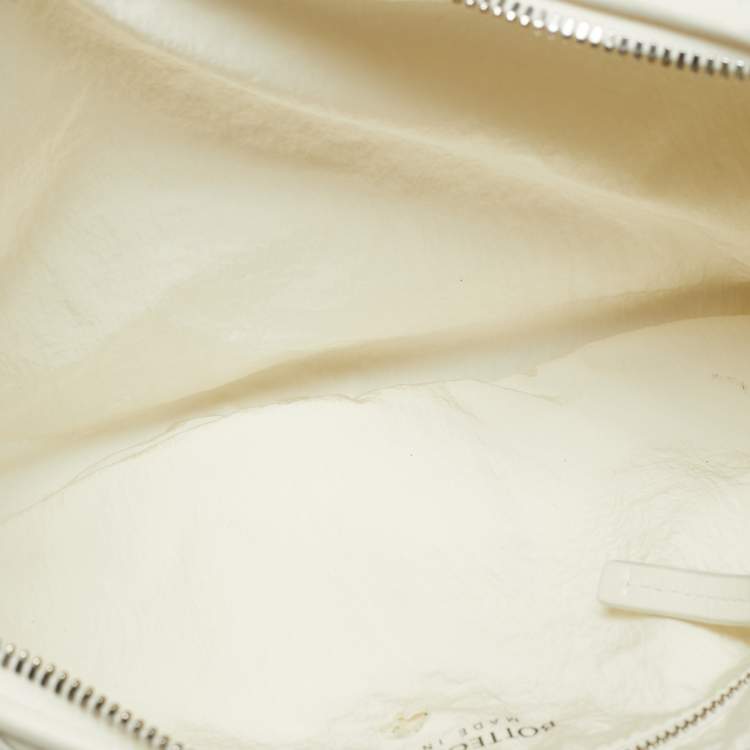 مملوكة مسبقًا Bottega Veneta Buddy Off White Intrecciation Leather Crossbody Bag