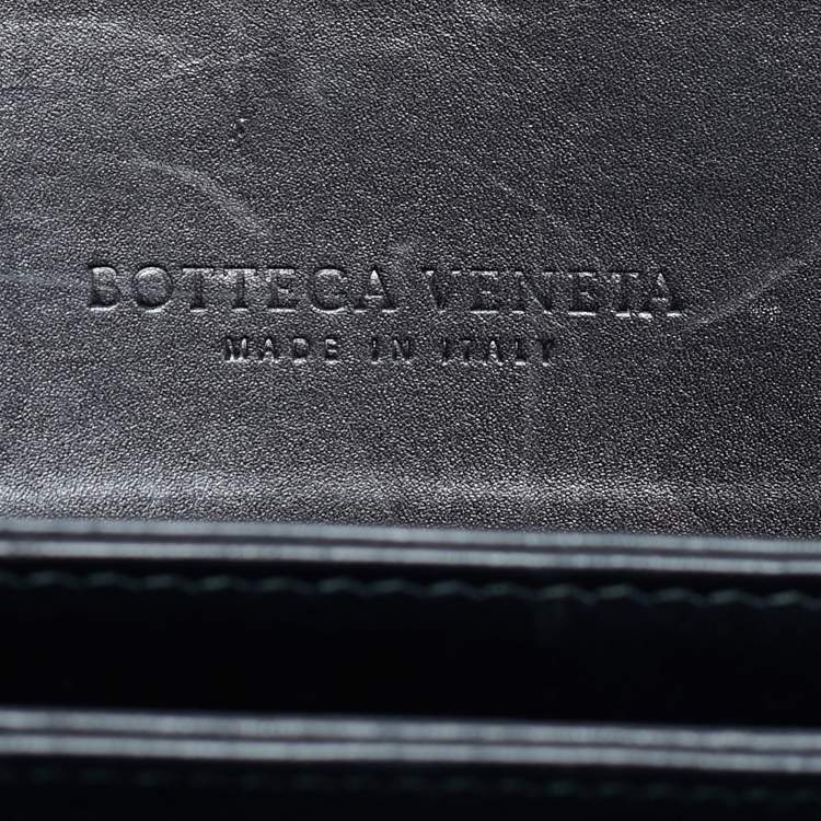 مملوكة مسبقًا حقيبة عمل بوتيغا فينيتا جلد إنتريشياتو سوداء بسحاب