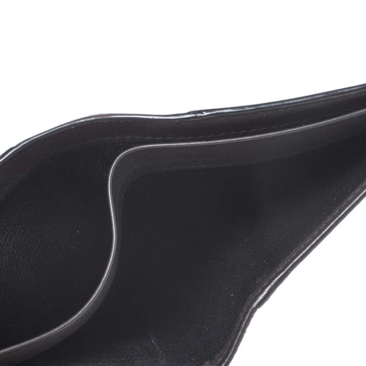 Pre Owned Bottega Veneta Dark Brown Leather and Alligator Bifold Wallet