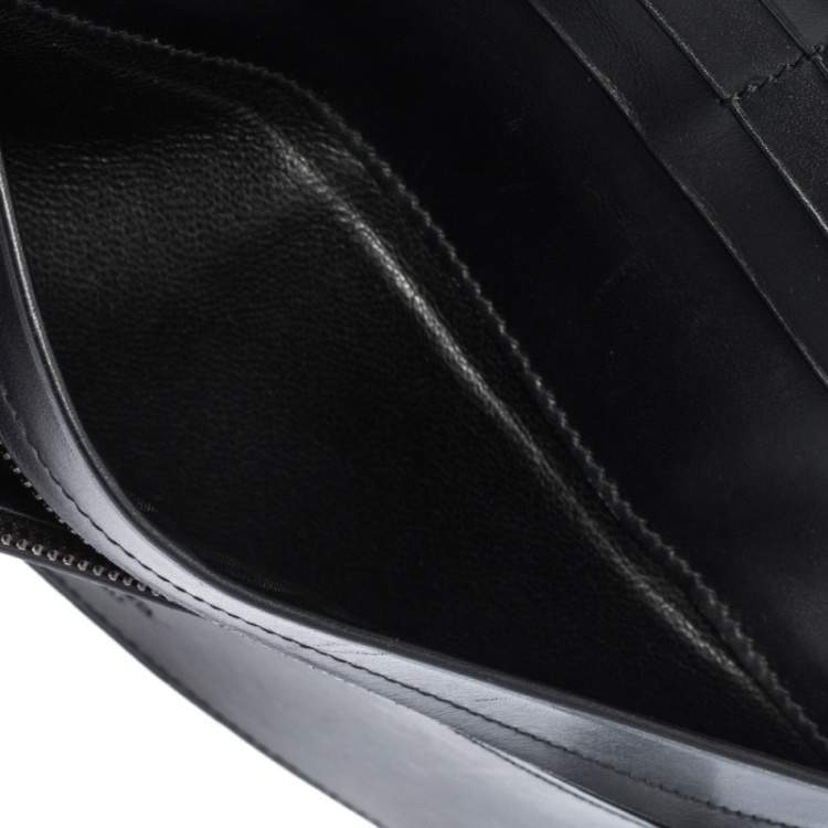 Pre Owned Bottega Veneta Black Intrecciato Leather Continental Wallet