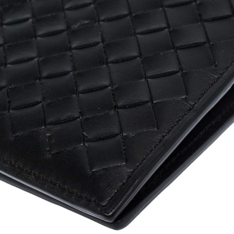 Pre Owned Bottega Veneta Black Intrecciato Leather Continental Wallet