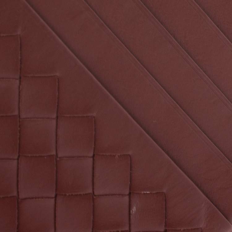 Pre Owned Bottega Veneta Rouille/Rust Intrecciato Leather Card Holder 8CC