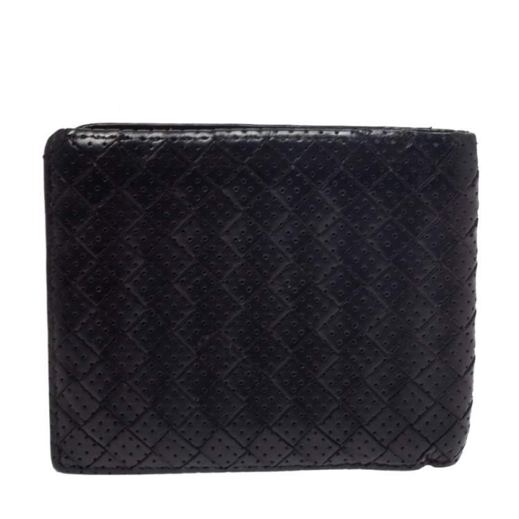 Pre Owned Bottega Veneta Dark Brown Intrecciato Leather Bifold Wallet