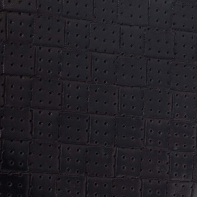 Pre Owned Bottega Veneta Dark Brown Intrecciato Leather Bifold Wallet