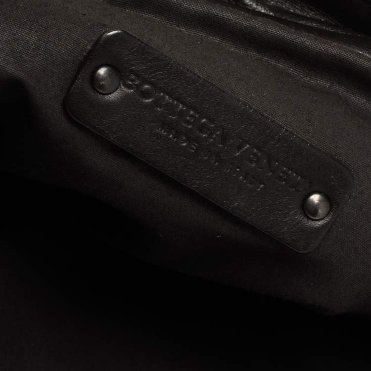 Pre Owned Bottega Veneta Dark Brown Intrecciato Leather Grommet Strap Messenger Bag