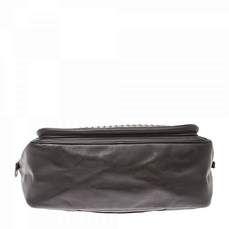 Pre Owned Bottega Veneta Dark Brown Intrecciato Leather VN Carry On Briefcase