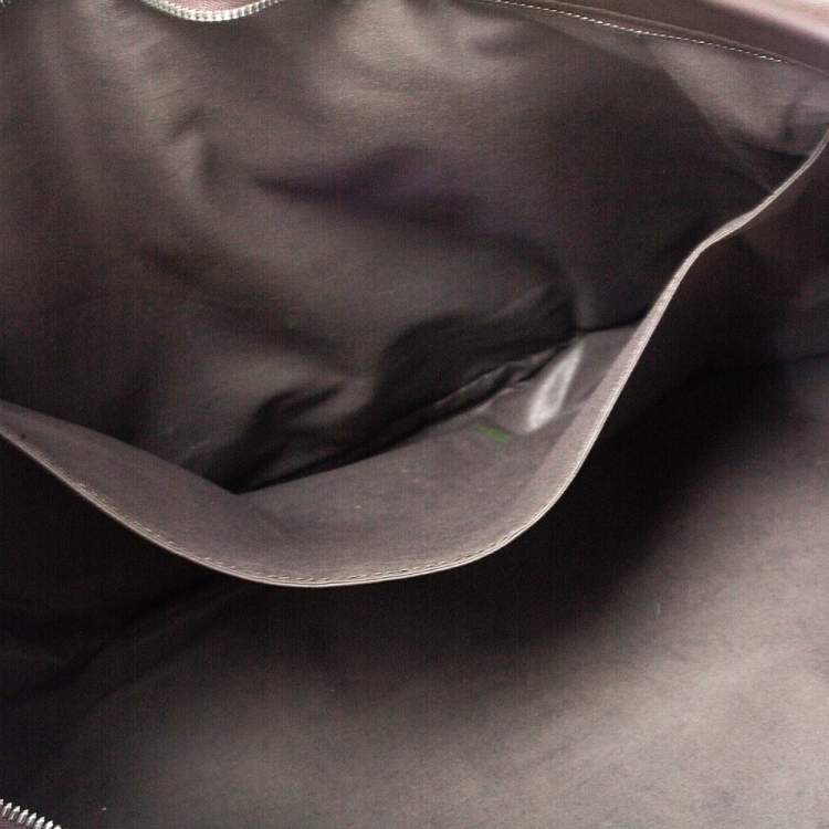 Pre Owned Bottega Veneta Dark Brown Intrecciato Leather VN Carry On Briefcase